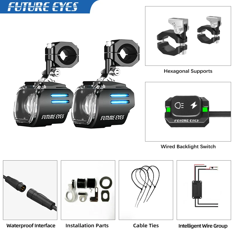 FUTURE EYES UF1 Viper - Motorcycle LED Fog Light Switch