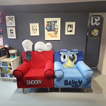 Modern Cute Cartoon Design Lazy Sofa for Children Male Female Princess Corduroy Fabric Home Decor Reading Chair for Kindergarten