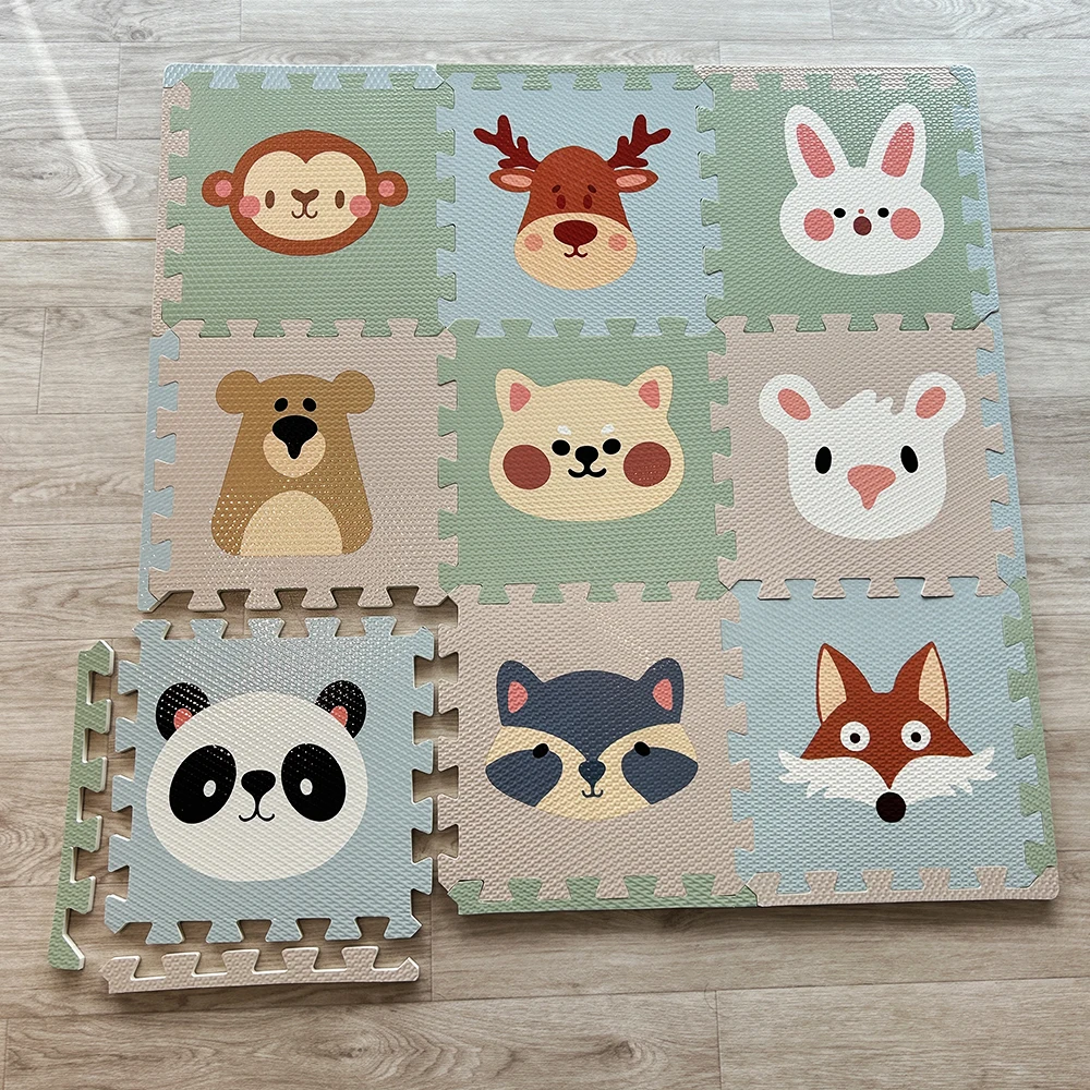 Printing Puzzle Mat Cartoon Animal EVA Foam Floor Baby Play Mat