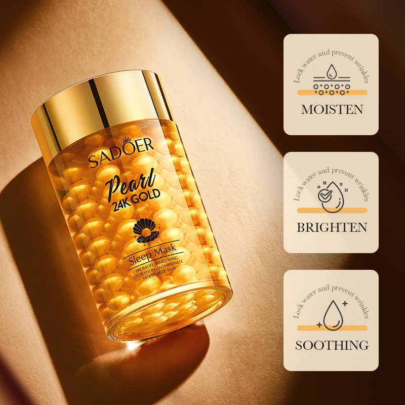 24K Gold Pearl Collagen Gel Facial Mask - Moisturizing, Anti-Aging