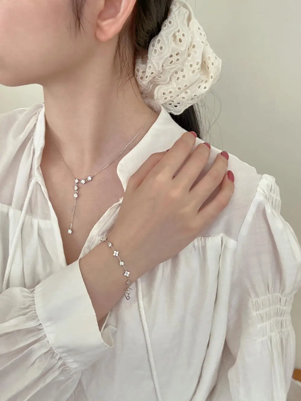 KAKODIY fashion four leaf clover with round zircon gold plated 925 Sterling Silver bracelet detail 1