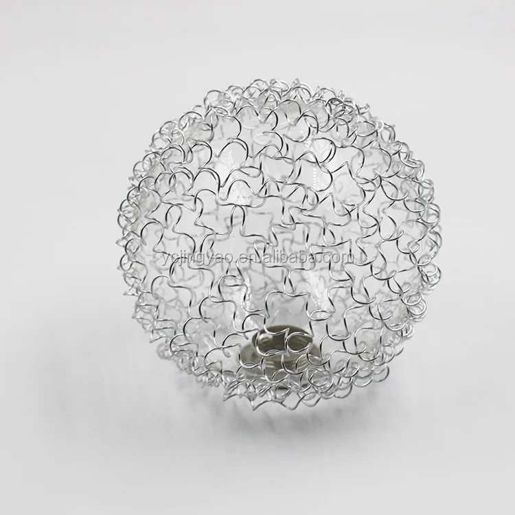 Decorative Borosilicate Double Wall Globe Ball Shape Glass Pendant Light Lamp Shade  Glass Bulb Shell  with Mesh Wire