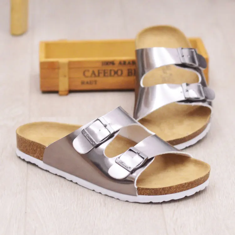 Soft Wood  Soles Comfortable European Style Sandals Latest Design Summer Flower Beach slippers White Platform Sandal