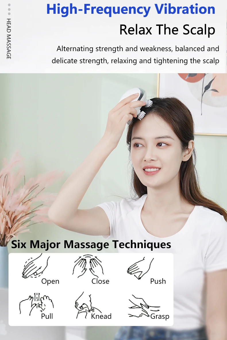 Electric Scalp Massager Portable Head Scratcher Pressure Release Massage Octopus Head Massage