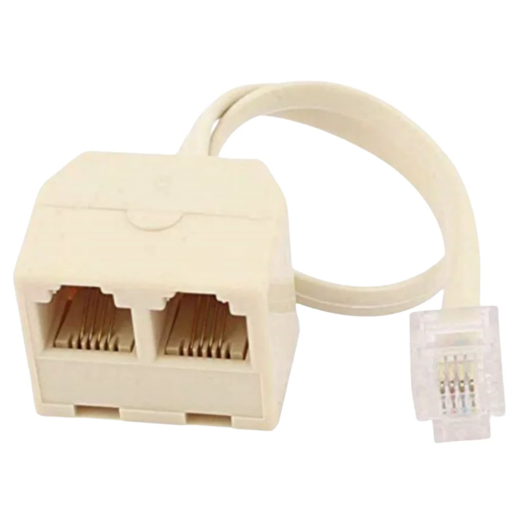 Telephone Splitter Rj11 Dual Splitter Rj11 6p4c 1 Male To 2 Females