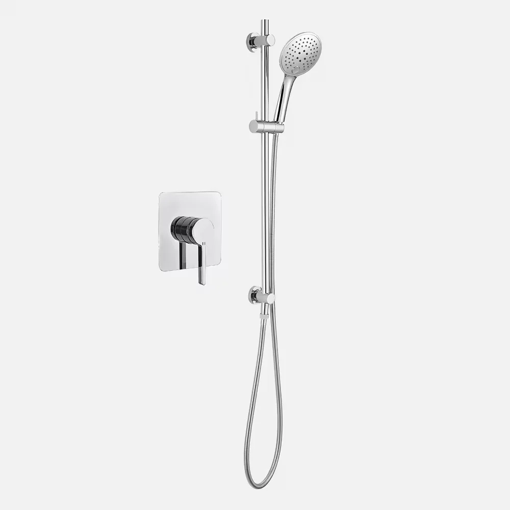 Adjustable Square Bathroom Shower Faucet System Set Bathroom Hot and Cold Shower Set Mixer Shower Set With Slide Bar