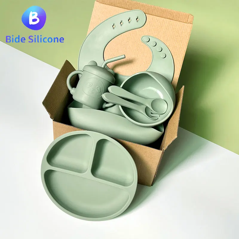Безопасный силиконовый нагрудник без БФА для кормления младенцев, Детские тарелки, чаша, силиконовый нагрудник для младенцев, индивидуальный дизайн, детские нагрудники