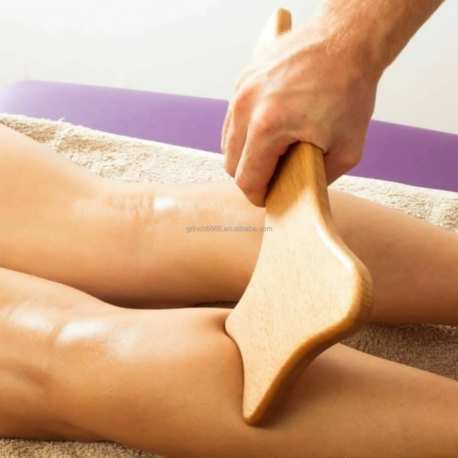 Rouleau de Massage en Bois, Masseur anti-cellulite, Rouleau Massage Dos,  Drainage Lymphatique, Roues Amovibles, Soulagement d