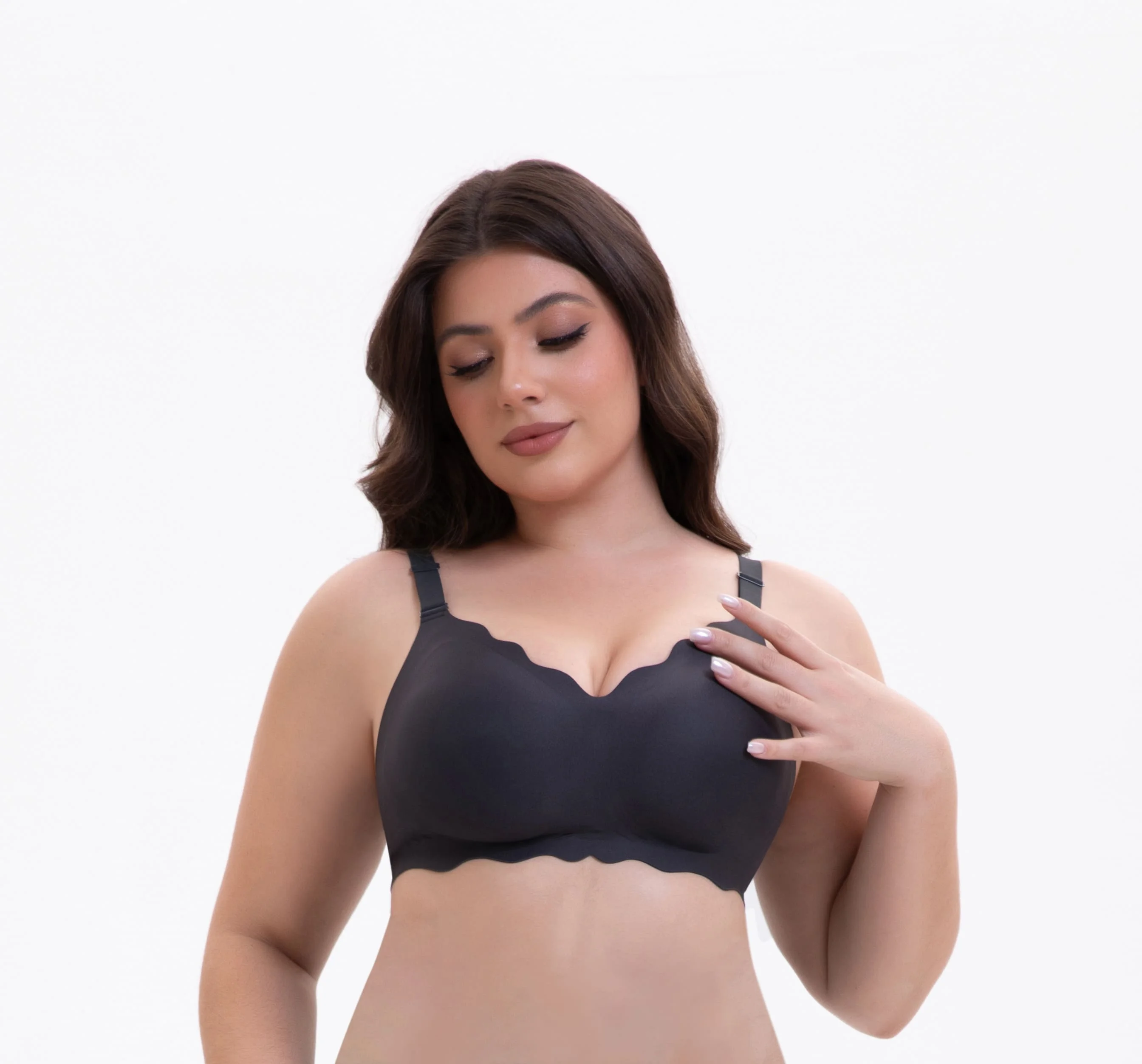 3388 taupe plus-size bra front view