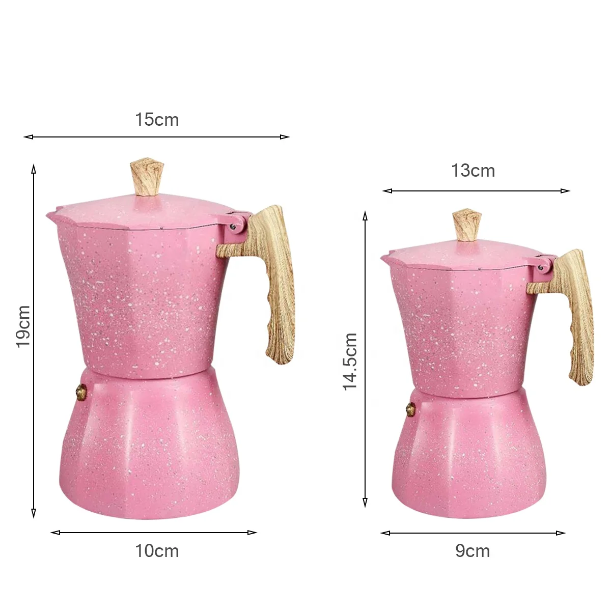 Cafetera aluminio full induccion venezia rosa 3 tazas