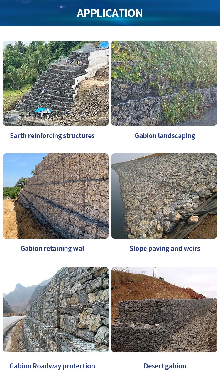 product galvanized iron wire gabion slope protection stone cage net welded chain link mesh for retaining wall969-6