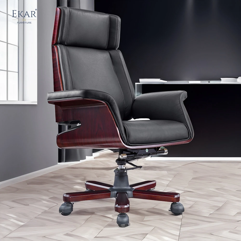 Luxurious Italian Imported Top-Grain Leather Executive Office Chair manufacture