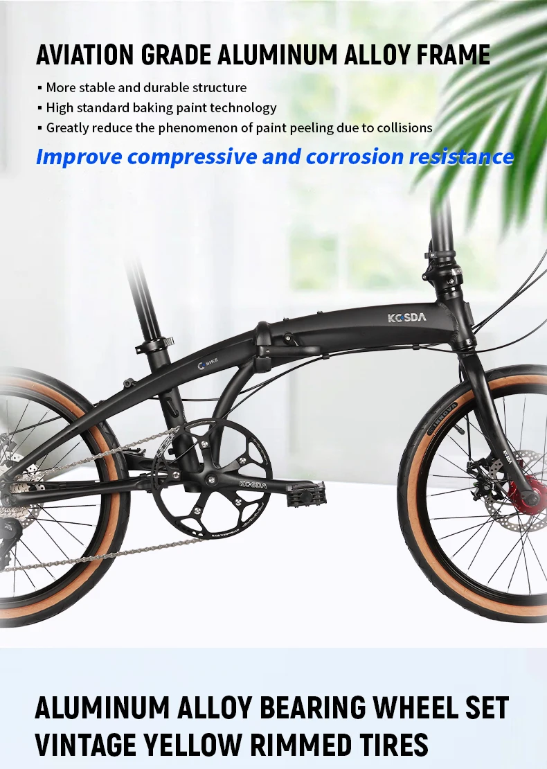 Keshengda KOSDA22 inch aluminum alloy ultra-light small wheel flat disc brake male and female adult small road bicycle