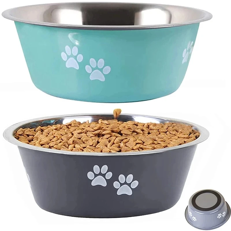 Tigela de cachorro com logotipo personalizado IVYPET Tigela de aço inoxidável para alimentação de animais de estimação Tigelas de comida para cães de metal