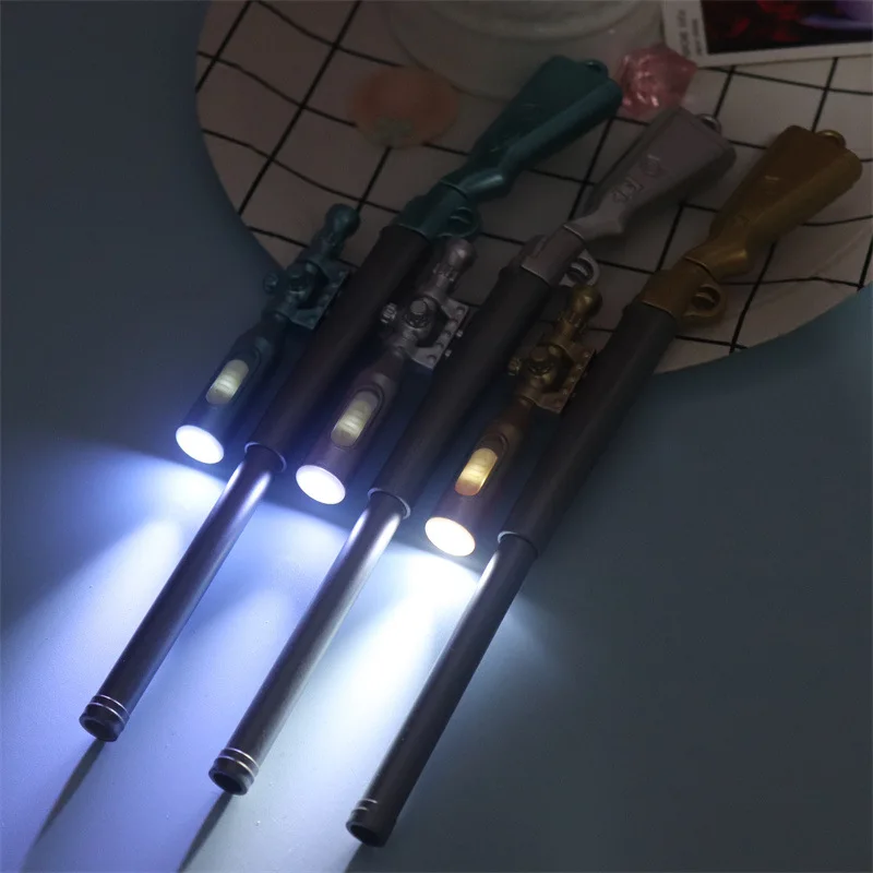 Cartoon Gun Toy With Flashlight LED Light Luminous Sniper Gun Neutral Pen