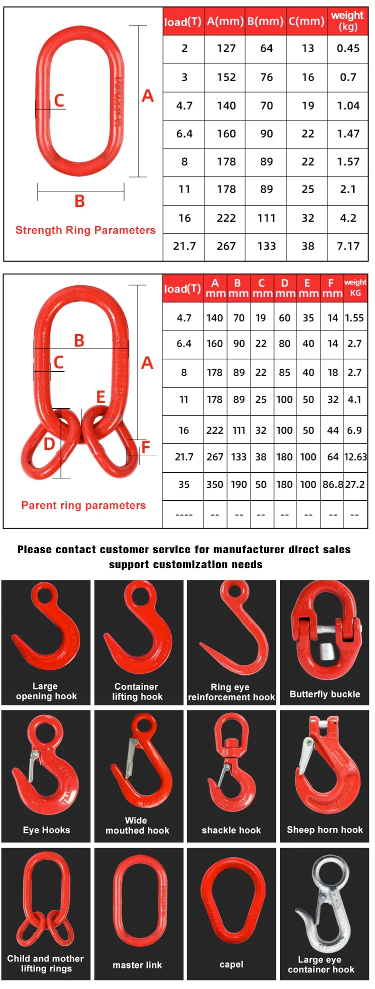 Multi Leg Chain Rigging Angle Factory direct sales hardware rigging alloy steel multi legs G80 ...
