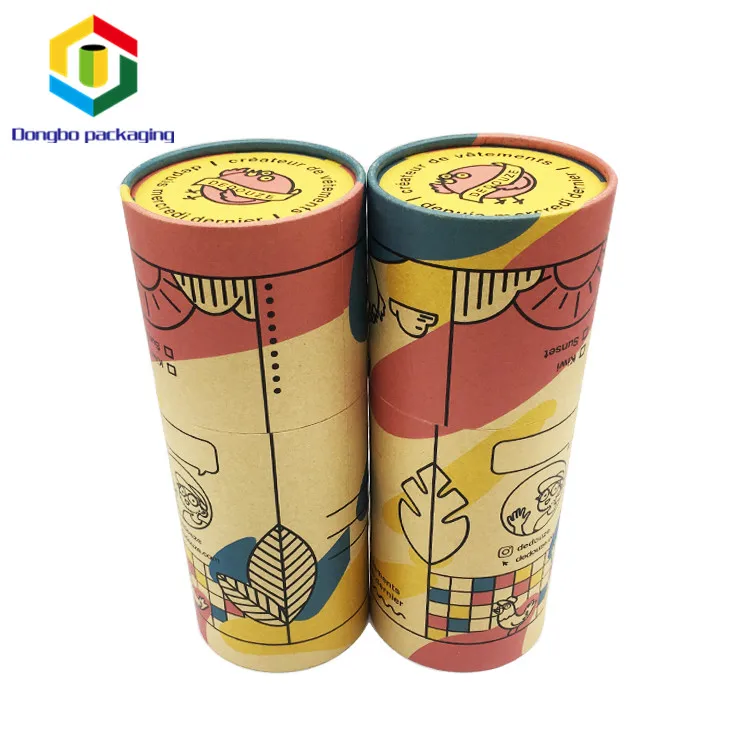 
 Китайский поставщик цилиндрическая индивидуальная печать, перерабатываемая Упаковка из крафт-бумаги  