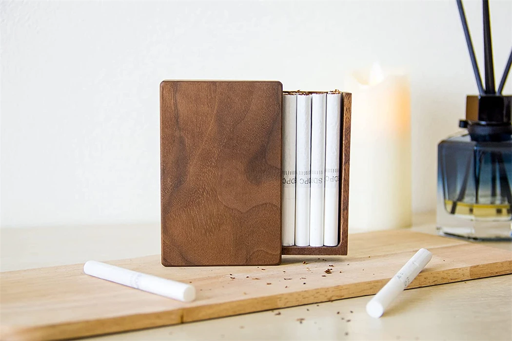 classy cigarette case Wooden Cigarette Holder Case