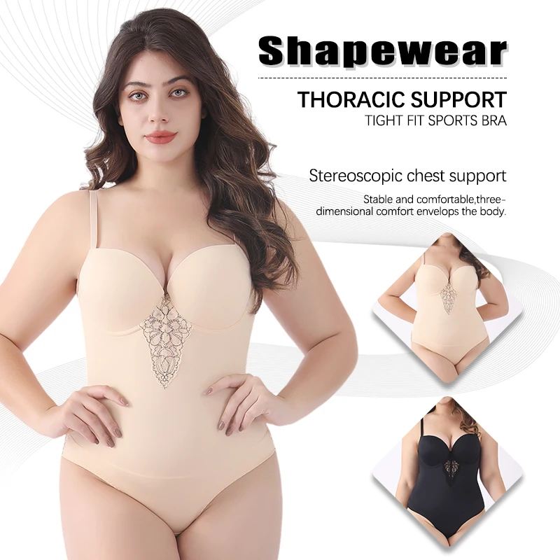 SXLH Post-Op Surgery Firm Lace Breathable Plus Size Waist Cincher Girdle Sheath Leggings Full Body Shaper