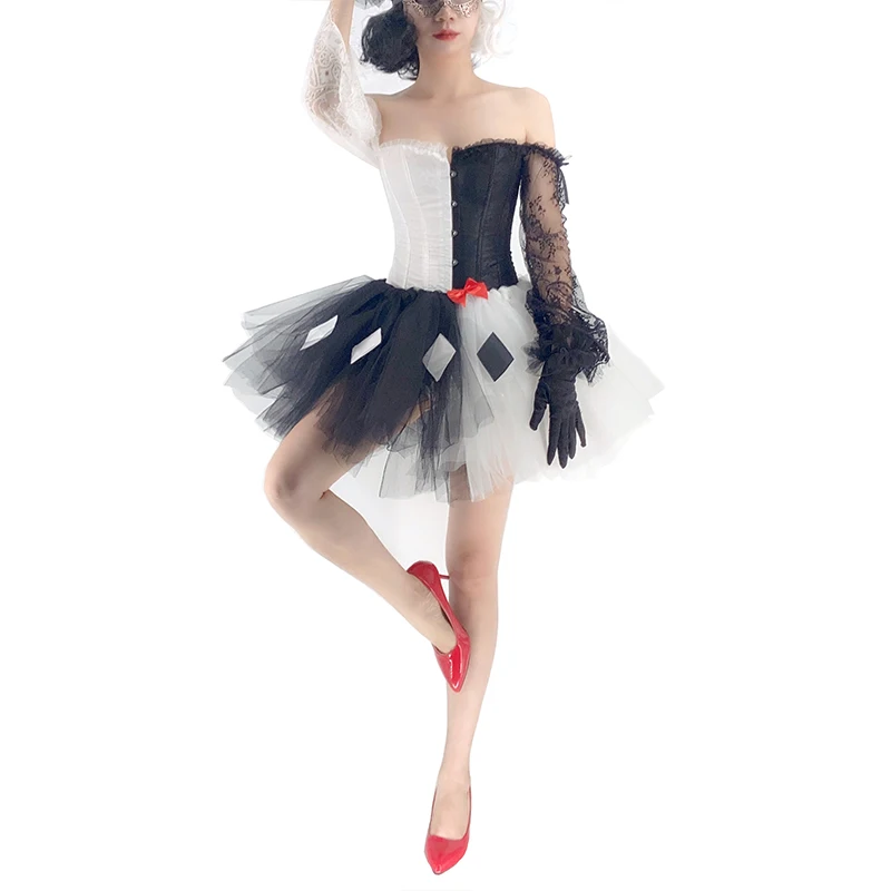 blue dress for baby girl Yomorio Sexy Devil Corset Costume Anime Dark Angel Costume Black Sweet –  YOMORIO main image 1