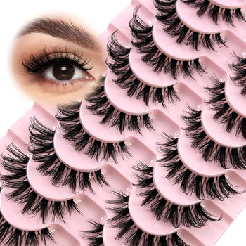 Natural Style Full Strip Eyelashes with Transparent Stem False Eyelashes