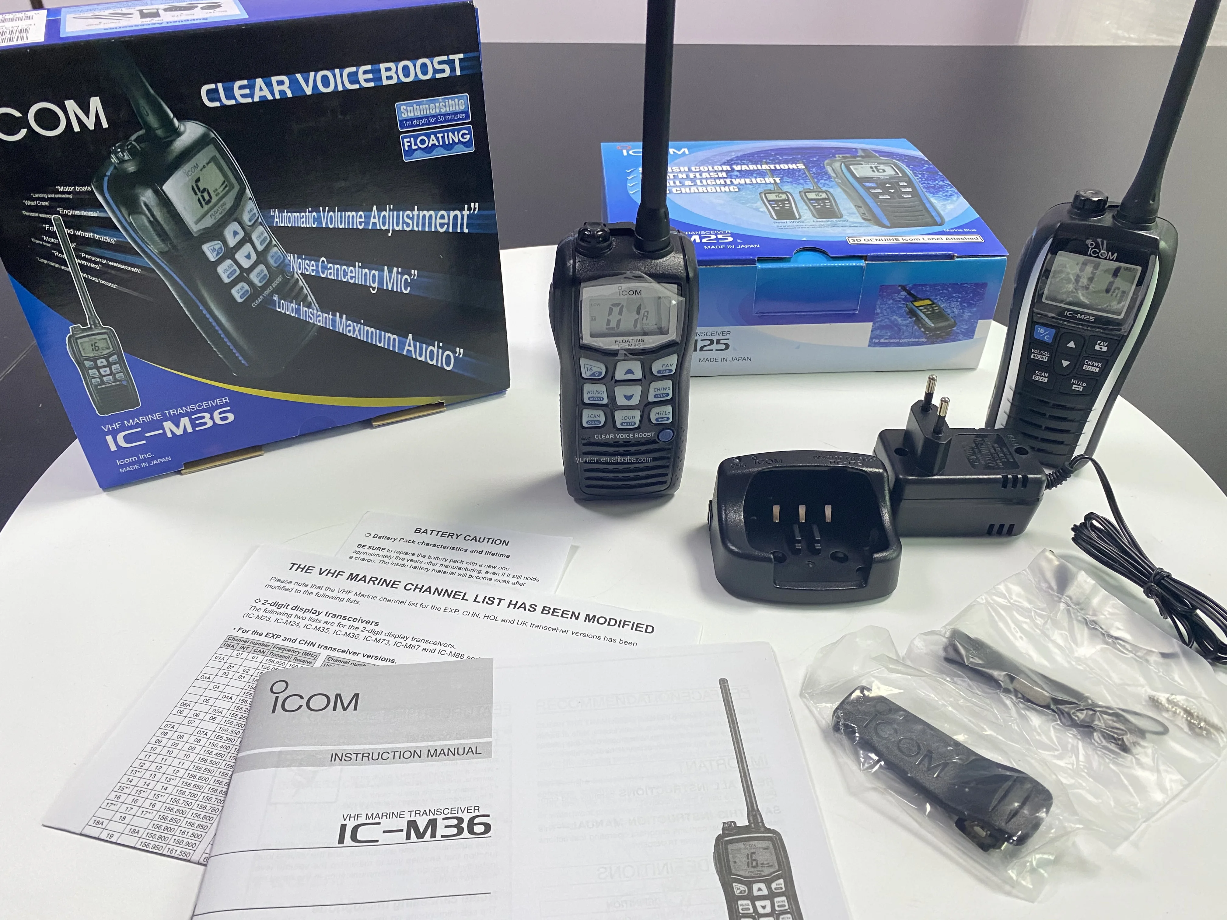 ICOM VHF MARINE TRANSCEIVER IC-M36 USB Charing IPX7 waterproof walkie taklie