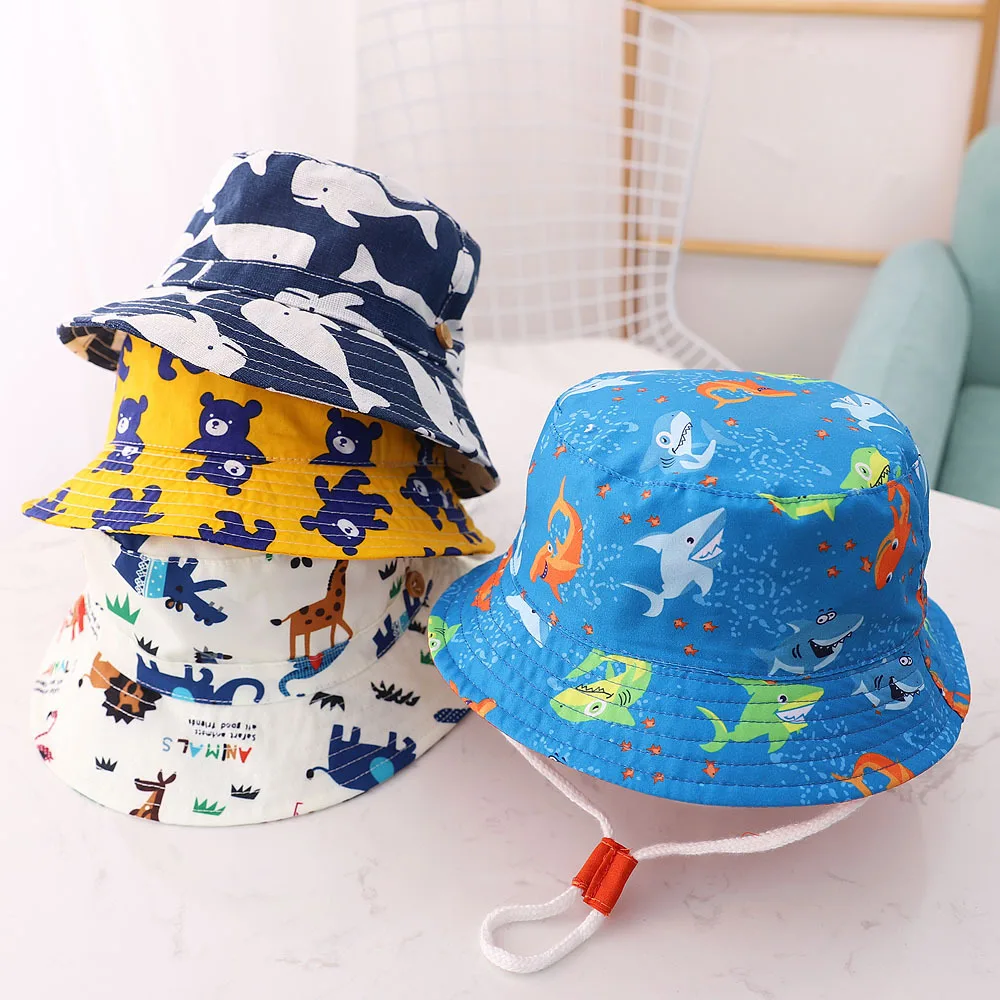 Toddler Boy Bucket Reversible Sun Protection Animal Hat Baby Sun Hat Girl 