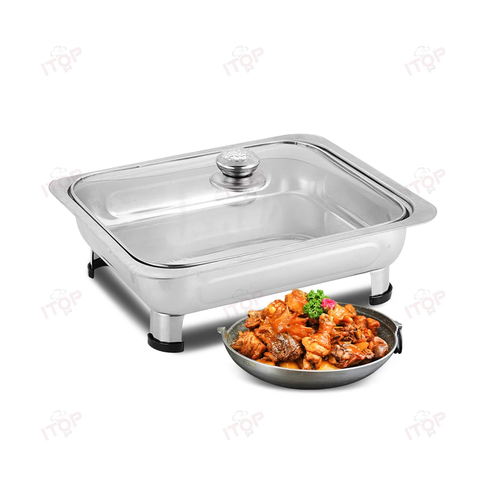 Hotel Stainless Steel Buffet Food Warmer Cookware Chafing Dish Buffet Hot  Pots to Keep Food Warm With Visible Glass Lid