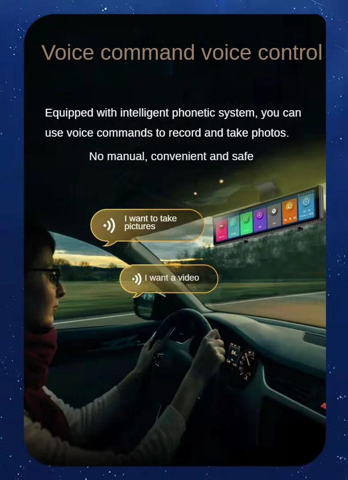 Tachograph Dashboard Cam Carplay Android Auto 2.5k1080p 30fps Mirror
