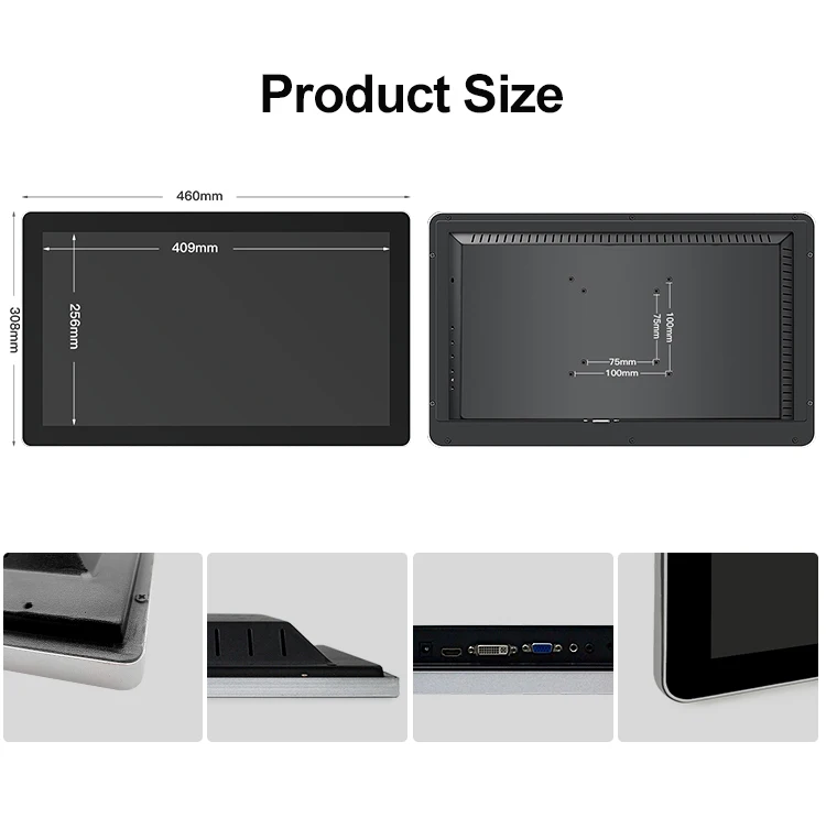 Wholesale Price New 19.2 Inch Industrial LCD Monitor EETI PCAP Capacitive Touch Screen Aluminum USB/VGA//AV 1440x900