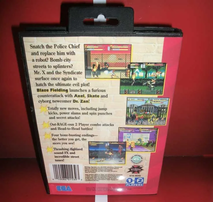 Street of Rage 3 Megadrive - Original US EUR Japan Cover