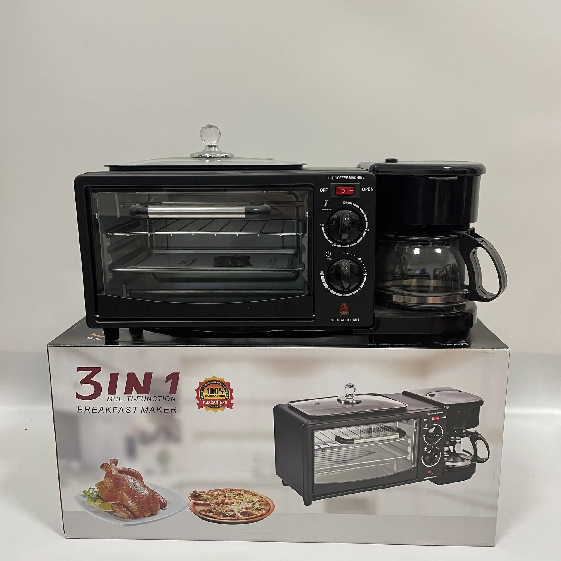 3 in 1 Household Three In One Coffee Oven Toaster Multifunctional Automatic Toaster  Mini Electric Oven For Frying Eggs