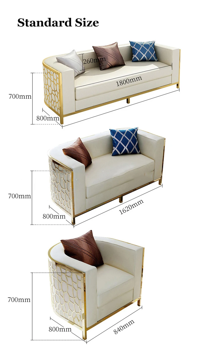 New design luxury gold steel metal lovest sofas sectionals 5 star hotel lobby sofa set furniture