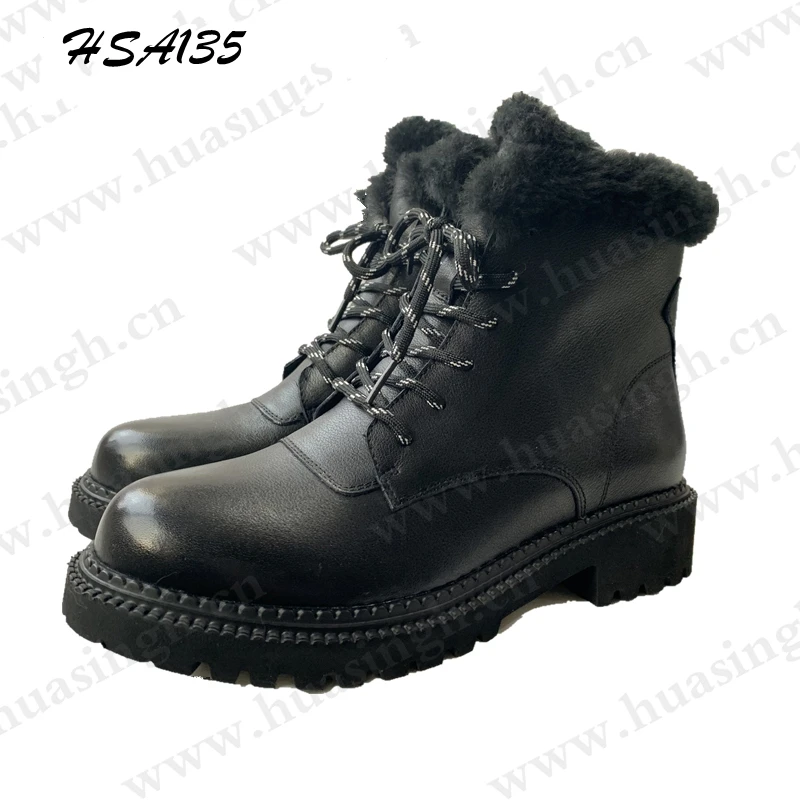LXG,Russian Market Popular Thick Wool Super Warm Winter Dress Shoes Middle-cut Anti-corrosion Executive Shoes HSA135