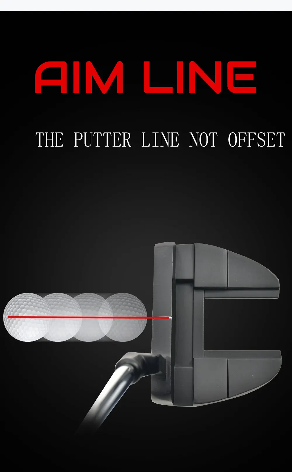 High Quality Golf Club Black Men's Custom Right Hand Mallet Golf Putter