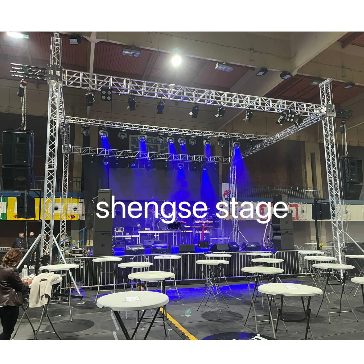 Small Concert Stage Truss, Lighting Truss Display, Easy Install Speaker Truss Beam and Pillar 400x400mm and 290x290mm