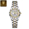 white dial silver gold strap