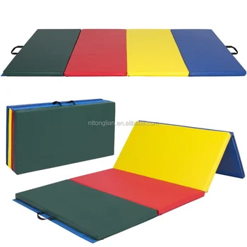 Tapis De Gym Pliable 5 Panneaux 201x75 Cm - Mousse EPE, Surface PU, Poignées, Pour Yoga, Fitness, Arts Martiaux