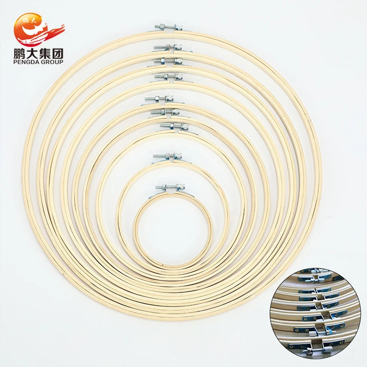 Wholesale Multisize Stitch Shed Stand Frames Round Mini Natural Bamboo Embroidery Hoops
