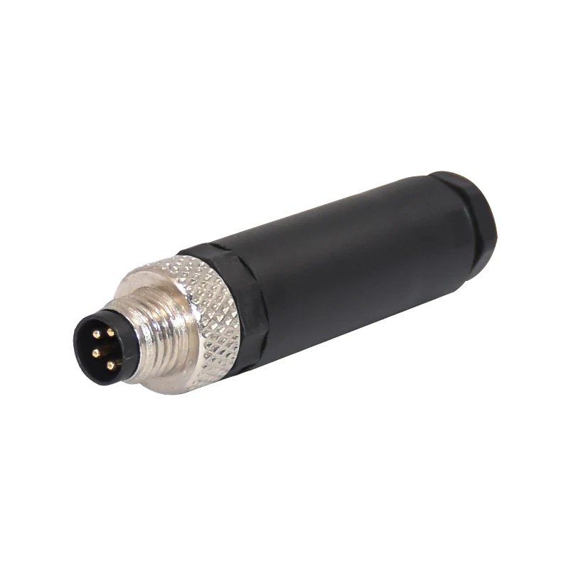TPU PA66 M8 Waterproof Straight Assembly Connector B Code Male 5 Pin ROHS