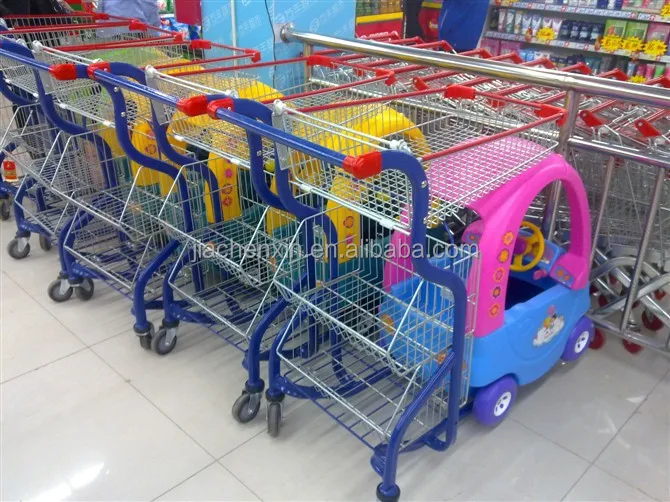 Mini-supermarkt-handwagen Blauw Prachtige Brede Toepassing Stevige