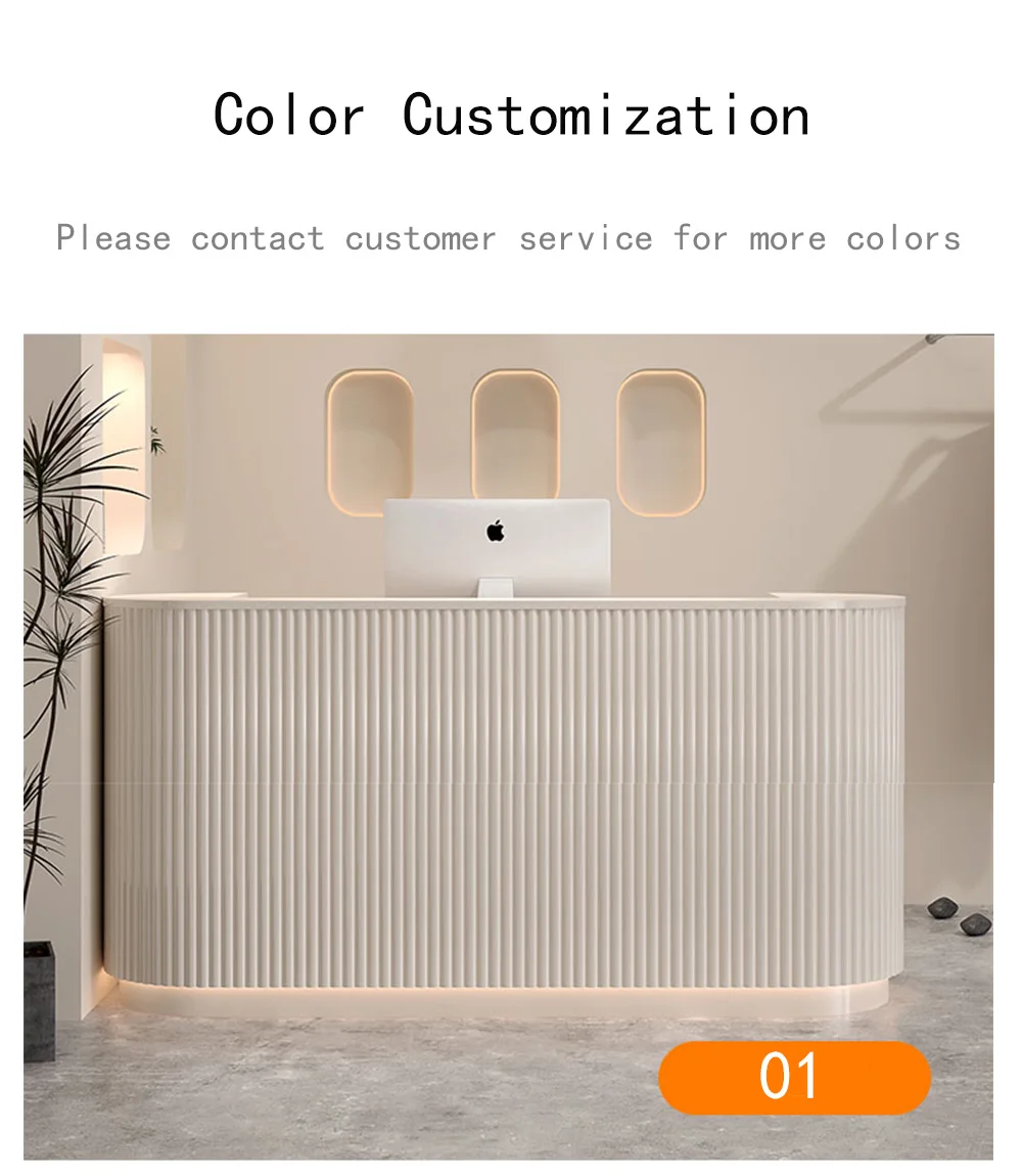 Modern Reception Desk Beauty Salon With Cashier Counter Cheap White
