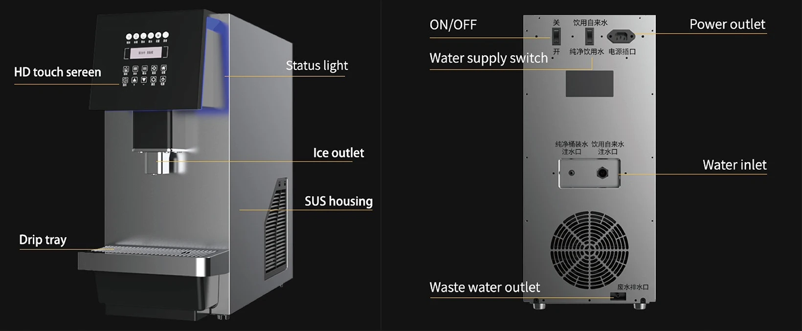 Cheap Restaurant 25kg Automatic Industrial Commercial Rapid Block Ice