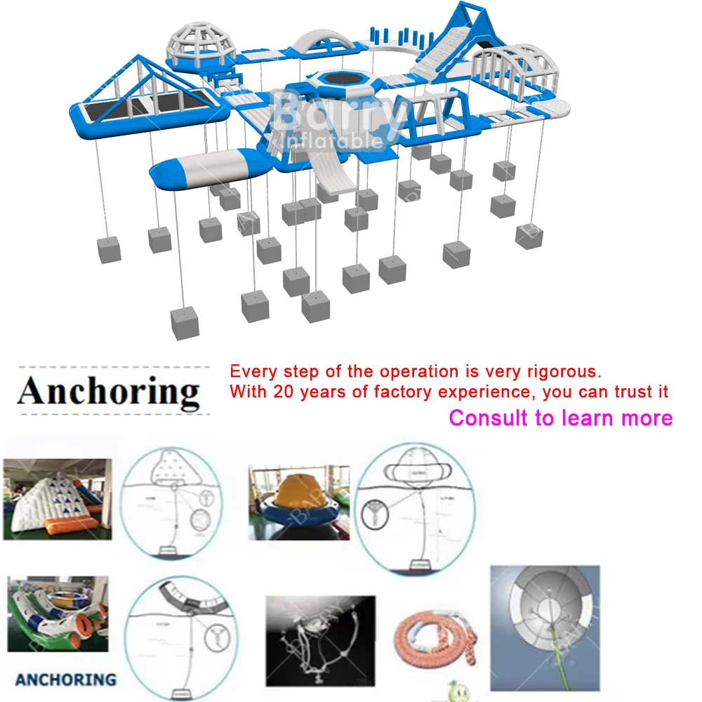 New Design Project  Pvc 0.9Mm Commercial Floating Island Aqua Park Equipment Beach Floating Inflatable Sea Water Park Game