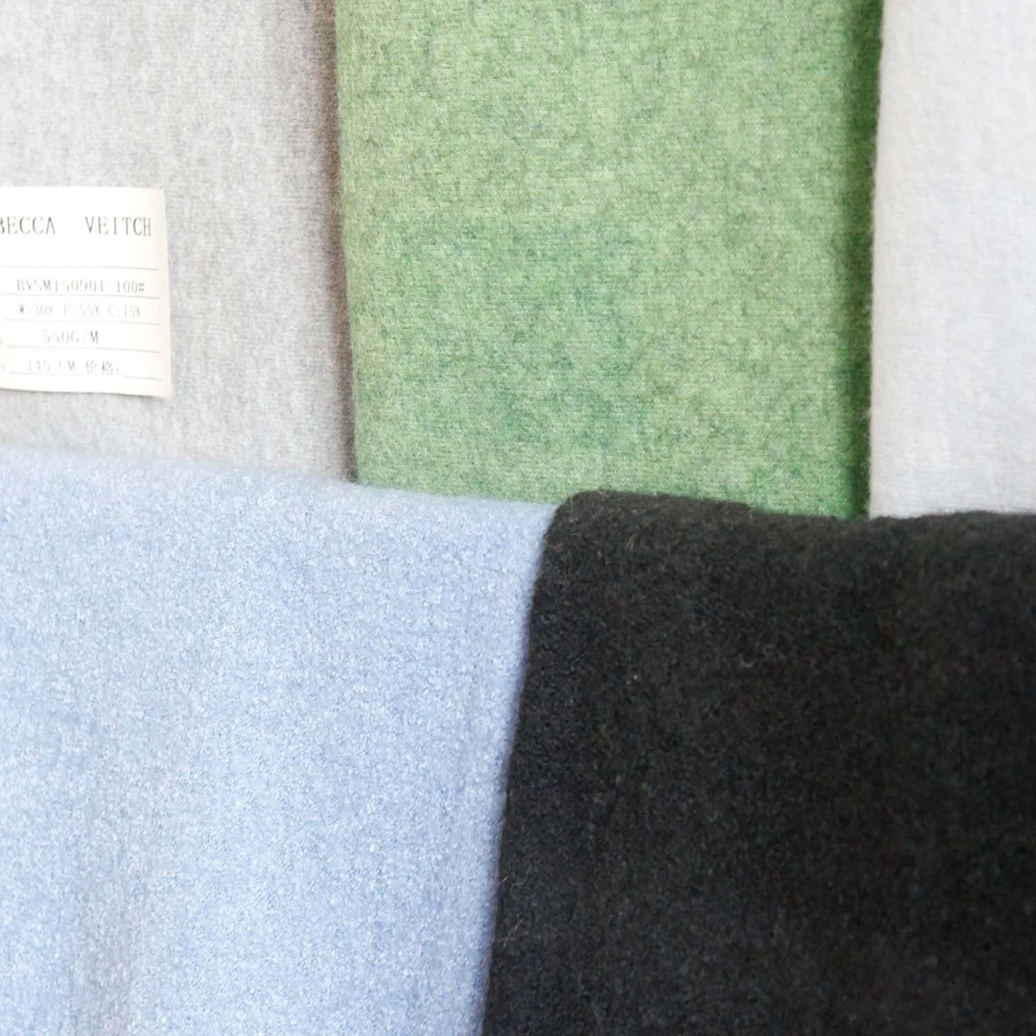 Boiled Wool Fabric Manufacturer Multi Colors Wool/viscose Boiled Wool Blended Knit Fabric