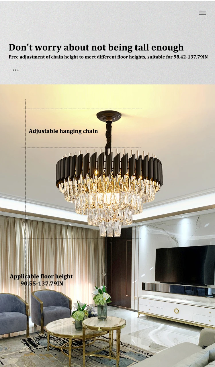 Project case easy to install modern fancy living room hotel lobby chandelier