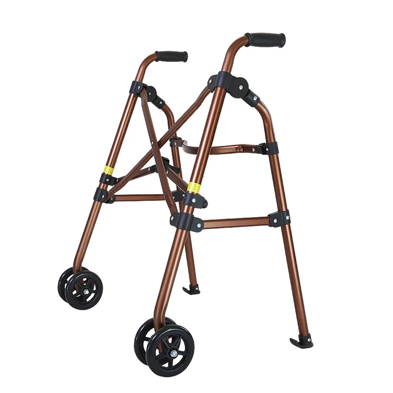 High quality and hot sale 2 Wheels Lightweight and Easy to Carry Senior Walker Aluminum Foldable Walker