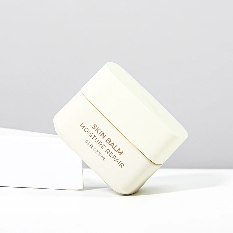 Cosmetic Packaging Custom Soft Touch Finish Empty Cosmetic Lip Balm Container square Frosted Small Jar Face Eye Cream Jar