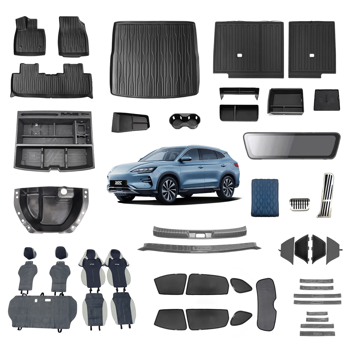 Maremlyn Innenausstattungs- und Außenzubehör für Sealion 6 für BYD Song Plus Champion Seal U Dmi EV-Auto-Dekoration, Schutz und Ersatzteile