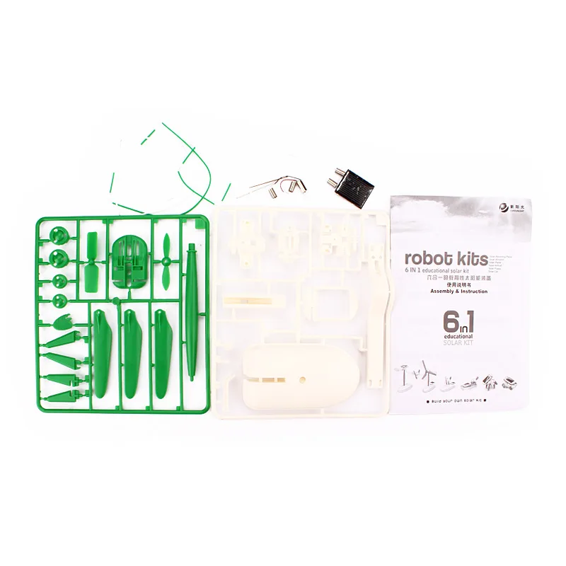 School Teaching DIY 6-in-1 Solar Powered Robot Education Kit STEM Smart Toys for Kids